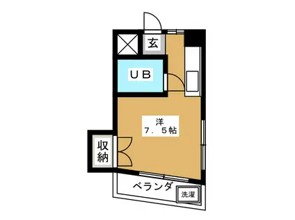 ヴィラージュ白楽(ワンルーム/3階)の間取り写真