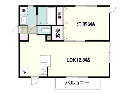 サンハイム(1LDK/2階)の間取り写真