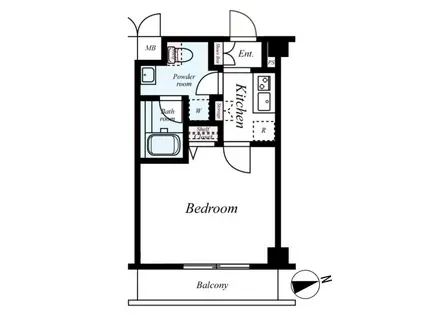 ミリオンガーデン世田谷砧(1K/1階)の間取り写真