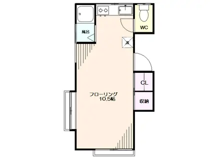 サンライズ明和(ワンルーム/2階)の間取り写真