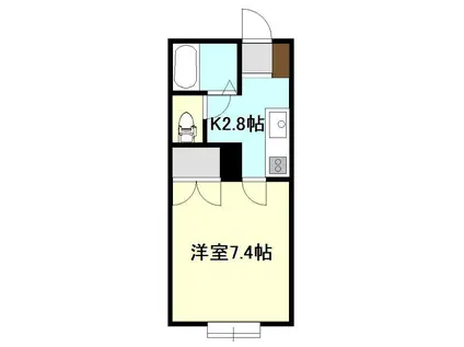 プレミエール網川原III(1K/1階)の間取り写真