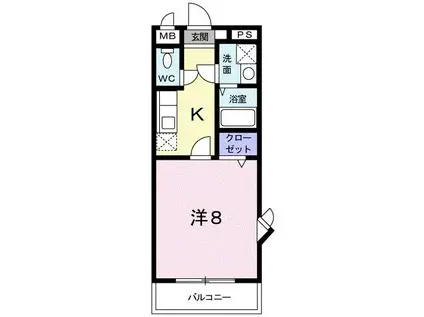 MILD.A(1K/2階)の間取り写真