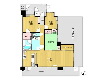 パデシオン長岡京西山天王山駅前(3LDK/7階)の間取り写真