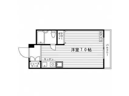 ヴィラ上ヶ原(ワンルーム/3階)の間取り写真