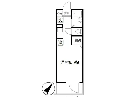 LYNX赤塚新町(ワンルーム/3階)の間取り写真