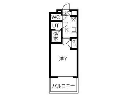 パルティール並木 (1K/6階)の間取り写真
