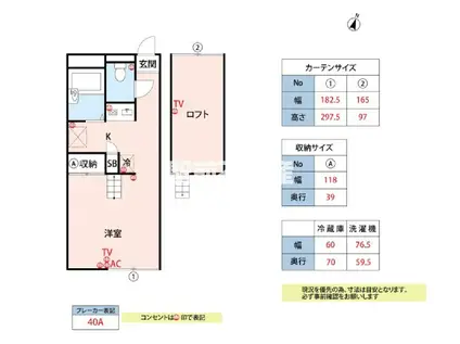 パルテ大濠 S棟(1K/1階)の間取り写真