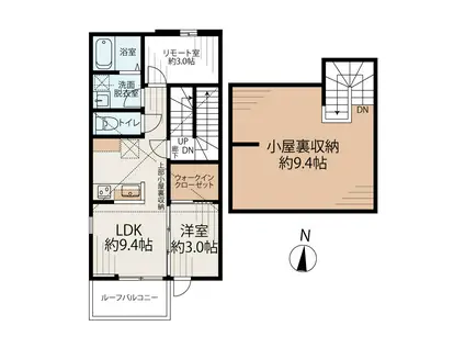 LA CLAIR(1SLDK/2階)の間取り写真