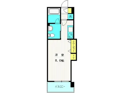 ＪＲ横浜線 淵野辺駅 徒歩6分 4階建 築21年(1K/2階)の間取り写真