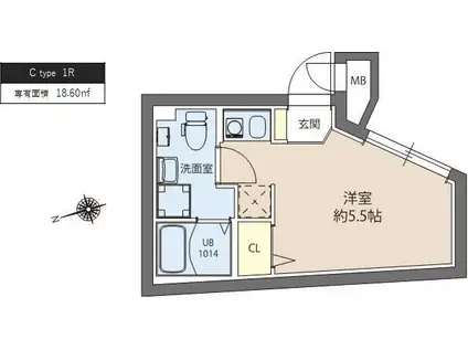 レピュア綾瀬レジデンス(1K/4階)の間取り写真