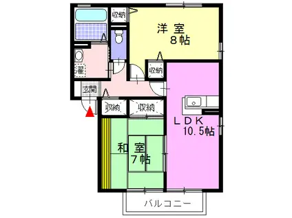 SACHI HEIM(2LDK/2階)の間取り写真