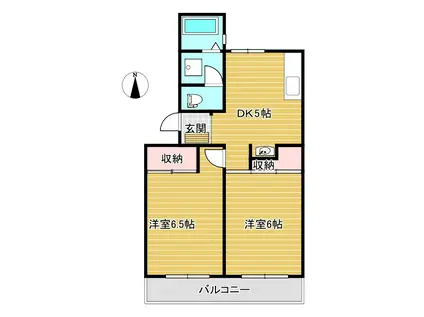 メゾン大里(2DK/1階)の間取り写真