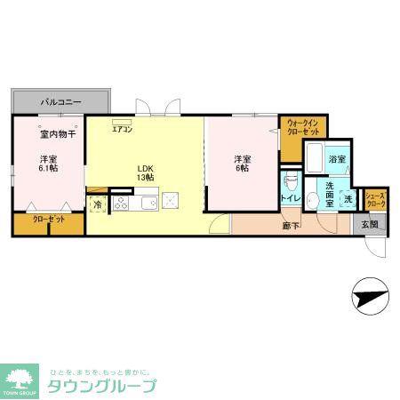 グラーティア(2LDK/1階)の間取り写真