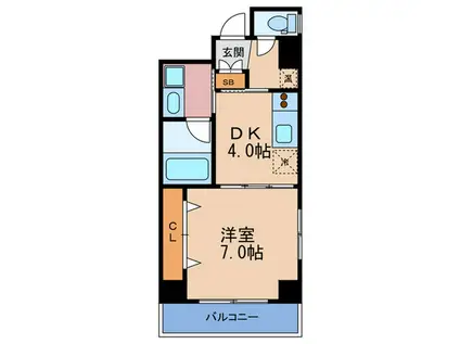 ノブパシオン北梅田(1DK/4階)の間取り写真