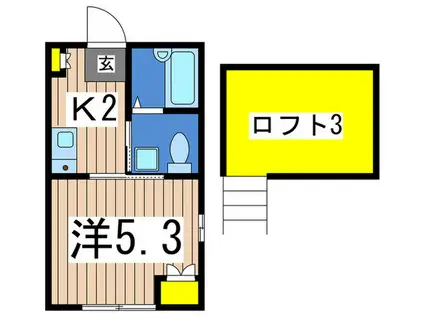 ルミエールY・A(1K/1階)の間取り写真
