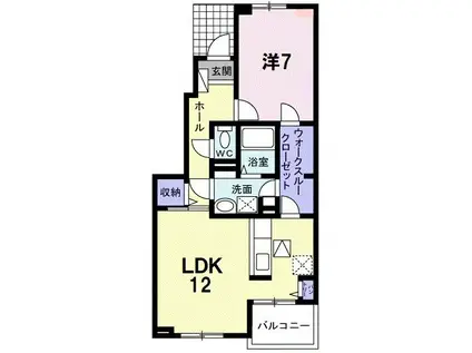 カーサ デ ソアレII(1LDK/1階)の間取り写真