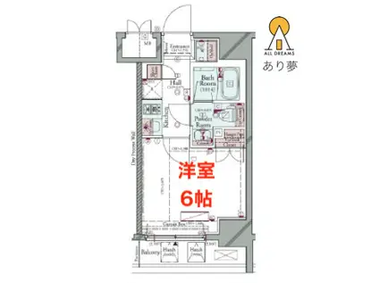 コンシェリア横濱関内(1K/8階)の間取り写真