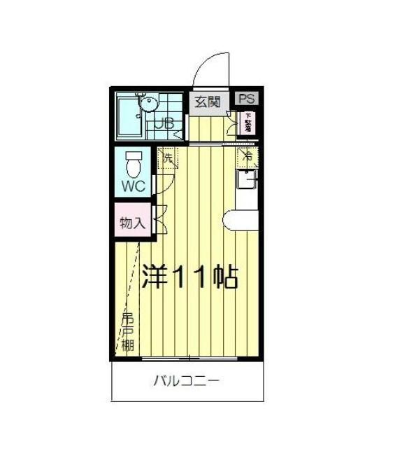 ロイヤルハイツ東八(1K/2階)の間取り写真