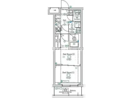 ラフィスタ下丸子(2K/3階)の間取り写真