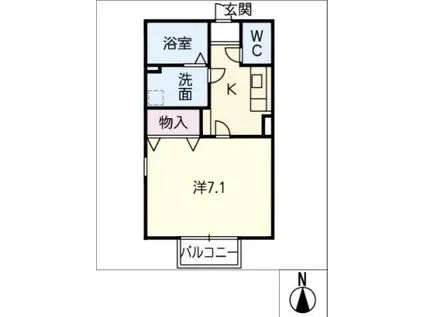 ロザンジュ(1K/2階)の間取り写真