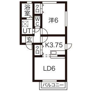 スペース鑓水L(1LDK/2階)の間取り写真
