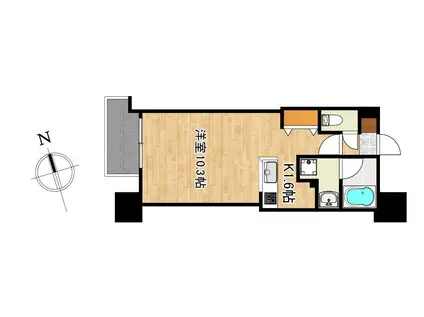 セレーノ鴨池(ワンルーム/9階)の間取り写真