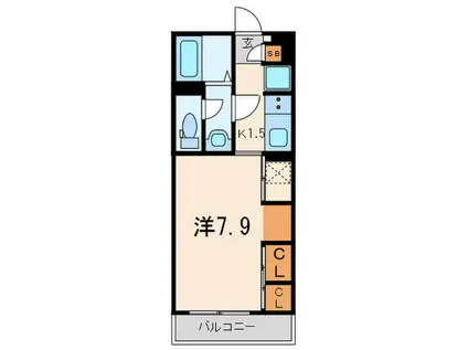 リブリ・式部(1K/3階)の間取り写真