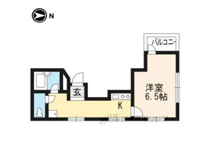 ふぁみーる(1K/2階)の間取り写真