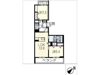 ベラ ルーナ(2LDK/3階)の間取り写真