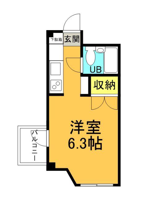 MAPLECOURT(ワンルーム/2階)の間取り写真