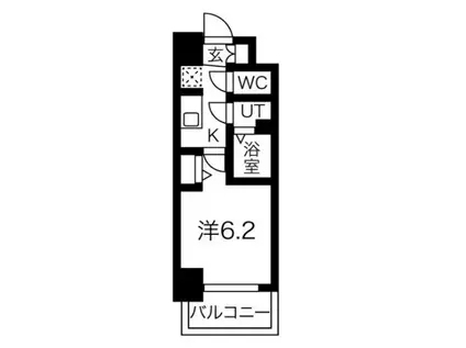 スプランディット天王寺DUE(1K/9階)の間取り写真