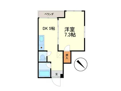 上本組ビル(1DK/4階)の間取り写真