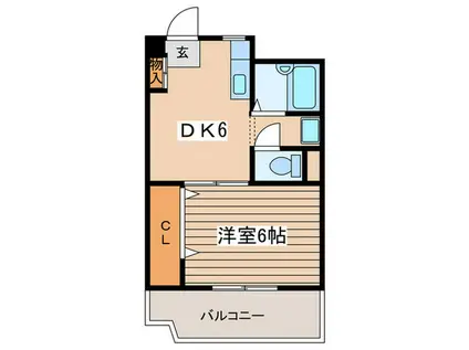 第二東ビル(1DK/3階)の間取り写真
