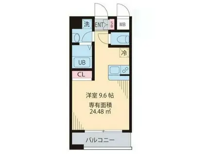 パインタワー(ワンルーム/11階)の間取り写真