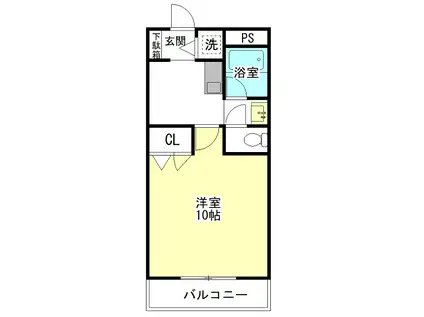 RIN-NE(1K/2階)の間取り写真