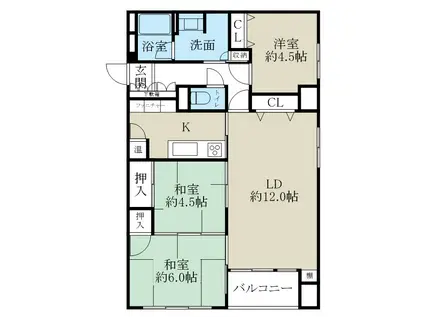 リバーシティ日東II(3LDK/4階)の間取り写真
