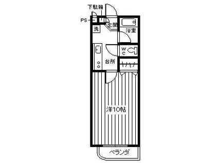 レイヒルズ若葉町(1K/1階)の間取り写真