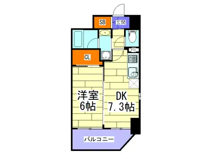 エステムコート新梅田(1DK/6階)の間取り写真