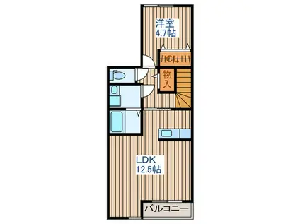 ピカケ市名坂(1LDK/2階)の間取り写真