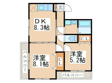 WINWIN寿(2DK/1階)の間取り写真