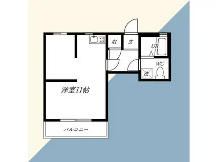 アヴァンティ上溝(ワンルーム/3階)の間取り写真