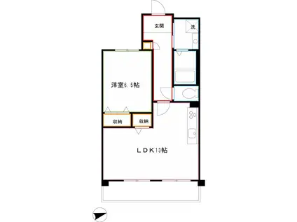 コーポレート武蔵境(1LDK/2階)の間取り写真