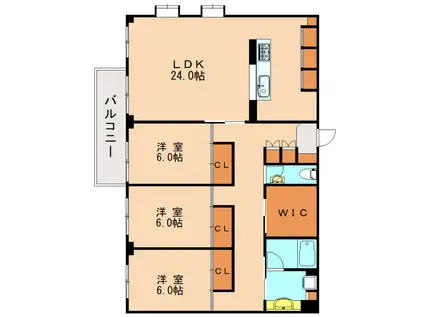 シャトレ南公園(3LDK/2階)の間取り写真