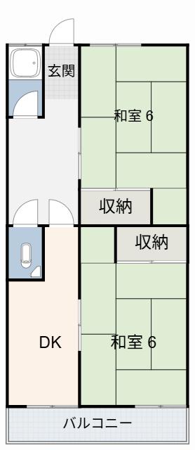 坂野ビル(2DK/2階)の間取り写真