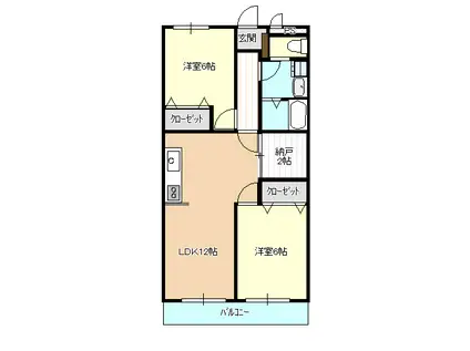 グランデール南町田(2SLDK/1階)の間取り写真
