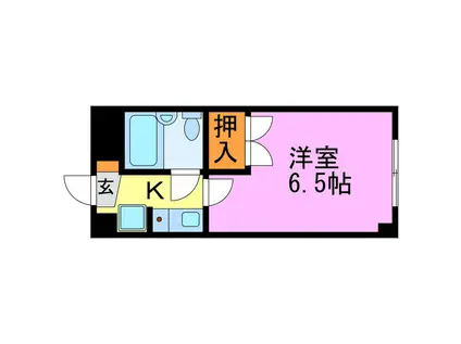 ハウゼ宮の森(1K/1階)の間取り写真