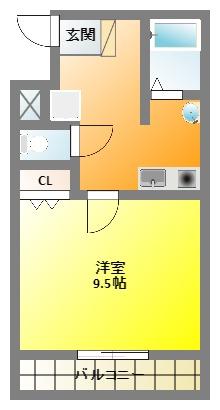 浜松南ファーストレジデンス(1K/2階)の間取り写真