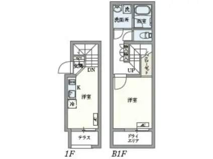 PASEO白山I・II I102(1LDK/1階)の間取り写真