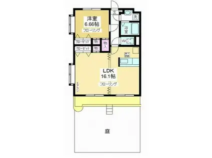 ヒルトップガーデン III(1LDK/1階)の間取り写真