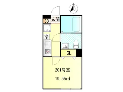 CFジオーレ西尾久(1K/2階)の間取り写真